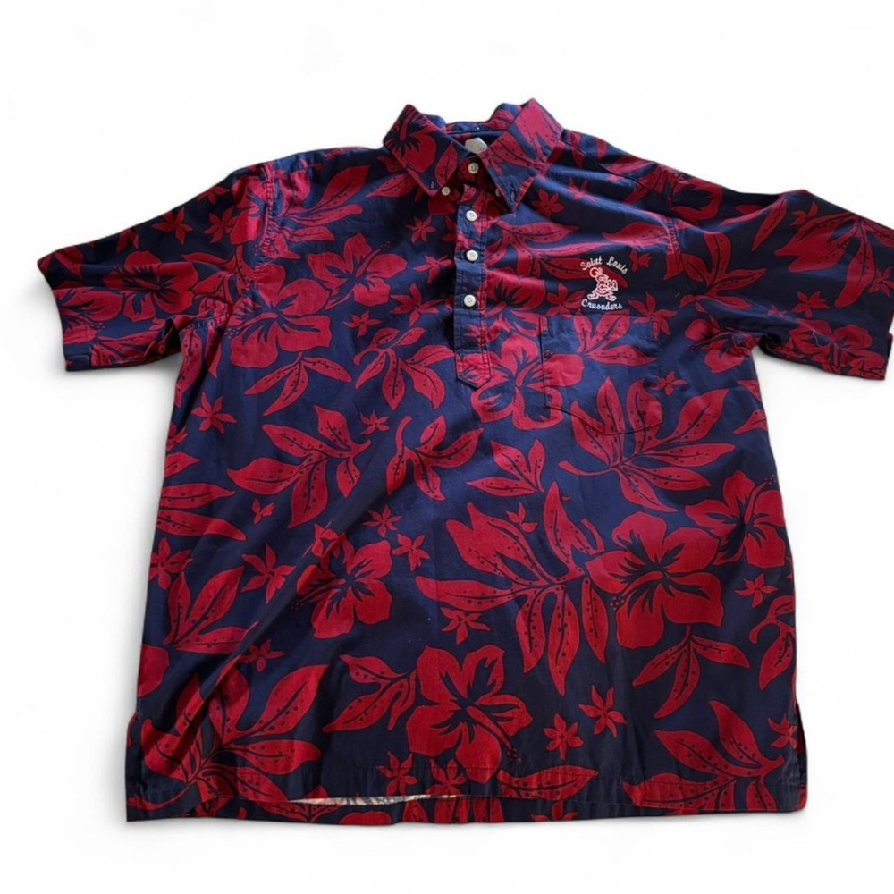Red Floral Polo Shirt